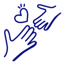 אייקון של ידיים ולב